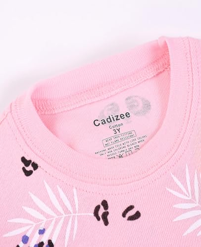 Benaive Girls Summer Pajamas 4 Pieces 100% Cotton Girls PJs Short Sets Kids Sleepwear Size 2T-12 Years2