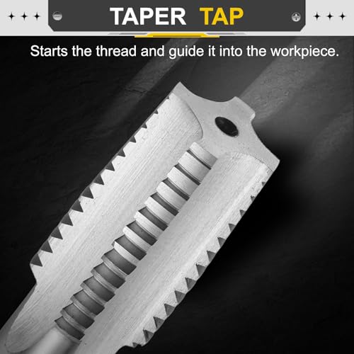 Image of uxcell Hand Taper Tap 1-1 /8 inch-7 UNC 2B Left Hand Thread Taper Style Taps Straight Flute Screw Tapping Threading Tool High Speed Steel HSS6542