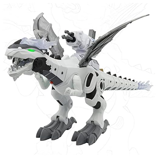 Dinosaur for Kids Boys Girls,Electronic Automatic Walking Dinosaur Toys,Mechanical Dinosaur Toys with Water Mist Spray&Lights Up&Realistic Sounds Cool Dinosaur( Upgrade ) with Launcher can shooting