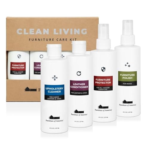 Furniture of America 4PK Multi-Color Clean Living 4-Solutions Furniture Care Kit