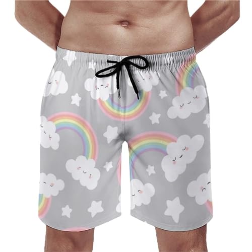 Pantalon court de plage homme et swim shorts gris étoiles de nuages