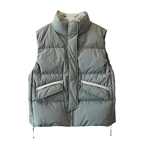 Chaleco de algodón femenino estilo chaqueta a rayas para paseos de invierno