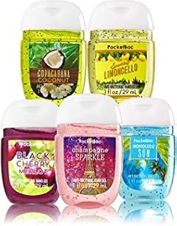 Bath and Body Works Anti-Bacterial Hand Gel 5-Pack PocketBac Sanitizers, Assorted Scents, 1 fl oz each