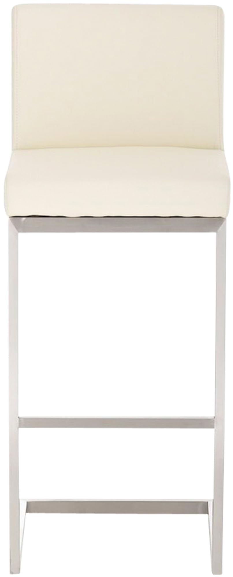 CLP 2er Set Barhocker Paros I Freischwinger Barstuhl I Kunstleder-Bezug I Edelstahl-Gestell, Farbe:Creme
