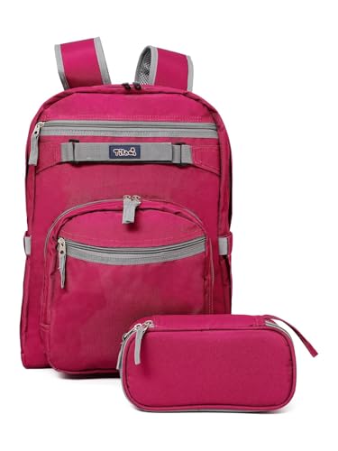 Tilami Basic Backpack for Travel, 15 inch Laptop Bag, 20L Water Resistant Bookbag,Rose