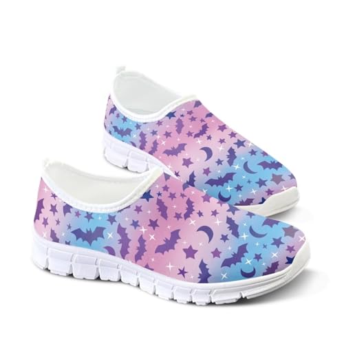 Image of Floral Sneakers for Women Colorful Art Shoes for Women Slip On Casual Work Shoes