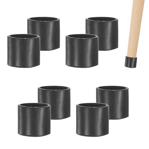 Image of M METERXITY 8-Pack Chair Leg Caps, 15 /32 Inch(12mm) PVC Chair Leg Floor Protectors for Folding Chairs /Metal Chairs /Furniture Table /Hardwood Floors, Round Non-Slip Cover End Tips [Black]