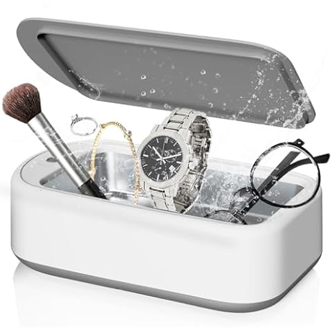 Ultrasonic Jewelry Ring Cleaner,50W 25oz (700ml) 60KHz Portable Professional Ultrasonic Jewelry Ring Cleaner Machine for Cleaning, Earrings,Glasses, Jewelry, Rings, Dentures Cover