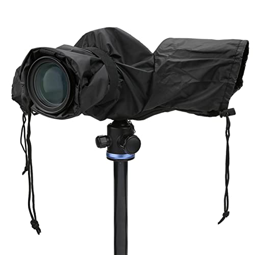 Camera Accessories, Waterproof Nylon Rain Cover Case for DSLR Camera, Dustproof, Practical to Use, Equipped with Elastic Ropes for Fixing, with Zipper, for Tripod Connection