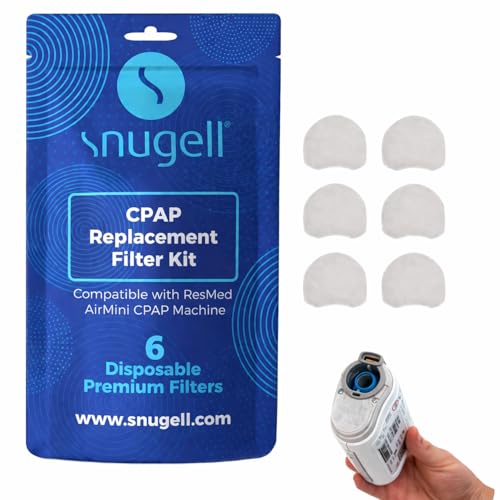 Snugell CPAP Filters 6-Pack - Compatible with ResMed AirMini - Ensures Air Filtration Easy Installation and Cleaner Breathing Air