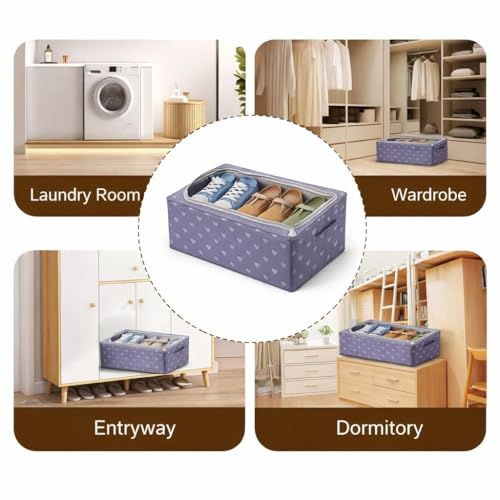 Image of DecorTwist Large Under Bed Storage Box | Heavy-Duty Foldable Organiser with Thick PVC Transparent Cover | Dustproof Storage for Clothes, Shoes, Quilts & Blankets | Home Organizer | Style 2 | Pack of 1
