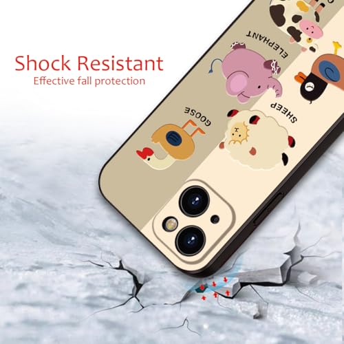 Printed Cute Animal Patter for iPhone 14 Cute Girl Cartoon Case, Printed with a for Women Girls Variety of Cartoon Animal Pattern Design of Cell Phone Protective Cover (B2-Cartoon)