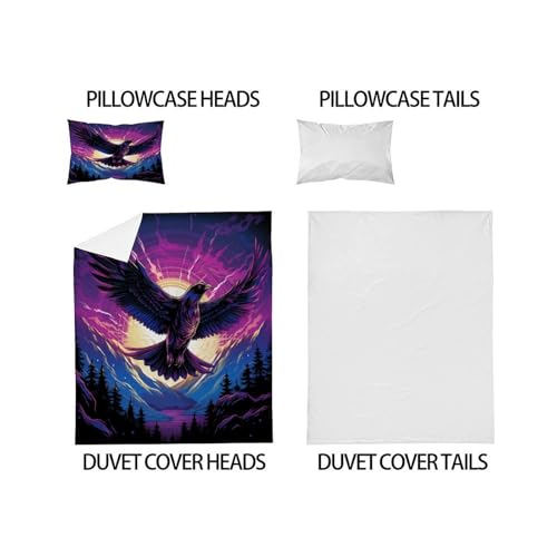 Housse de couette 2 pièces animal microfibre Hawk lit simple - 5