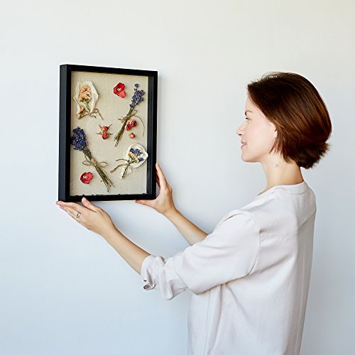 image for Kenley Shadow Box Display Case - 11x14 Deep Wood & Glass Shadowbox Pic