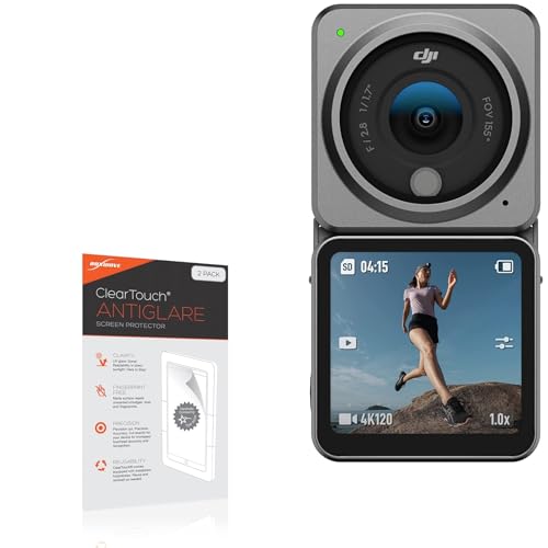 BoxWave Screen Protector Compatible with DJI Action 2 Dual Screen - ClearTouch Anti-Glare (2-Pack), Anti-Fingerprint Matte Film Skin