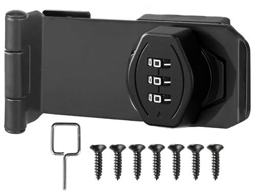 Litensh Serratura a Cerniera con Password ad Angolo Retto a 90 Gradi per Armadietto, Chiusura a Combinazione Rotante, Serratura Antifurto Senza Chiave per Porta del Fienile, Giardino Esterno, Cassetto