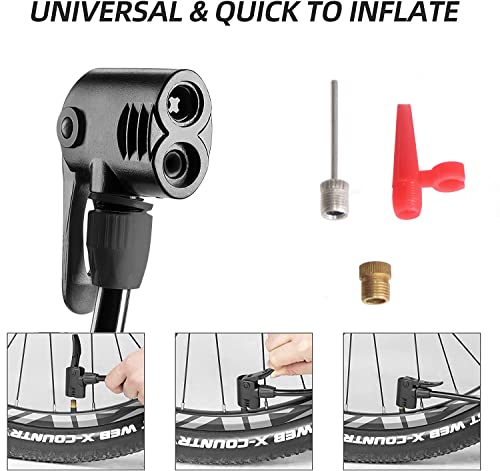 Foot Pump, BOLTHO Updated Portable Floor Bike Pump with Accurate Pressure Gauge & Smart Valves, 100PSI Air Pump for Motorcycles, Bicycles, Cars, Balls and Other Inflatables - Image 7