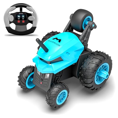 Image of Mirana Warrior 360 Rotating Stunt RC Car | High Speed Remote Control Vehicle | USB Type-C Rechargeable Toy for Kids for Boys and Girls | Made in India (Sky Blue)