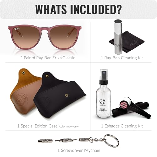 Image of Ray-Ban RB4187F CHRIS LOW BRIDGE FIT Square Shape Sunglasses for Women with Official RayBan Eyewear Kit