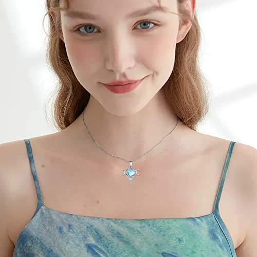 Triple Moon Goddess/Moonstone/Opal/Mushroom 925 Sterling Silver Pendant Jewelry for Women3