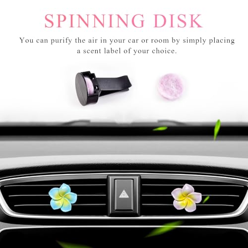 Image of Wevdn 4PCS Flower Car Air Vent Clips, Colorful Tropical Flower Air Freshener Vent Clips with Aromatic Pad, Air Conditioning Outlet Clip Plumeria Flower Decoration (Blue+Green+Rose Red+Purple)