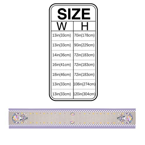 PIEPLE Table Runner-Cotton Linen- Long 70 Inch Holiday Dresser Scarves, Easter Egg Cartoon Spring Rabbit Plaid Tablerunner for Kitchen Coffee/Dining Bedroom Home Living Room Dinner Scarf Décor