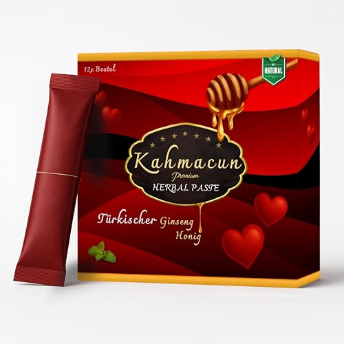 Kahmacun x 12 Beutel | 12ml Extra Stark Sofortwirkung Kräuterpaste für den aktiven Mann Hochdosiert mit Maca Ginseng und Tribulus
