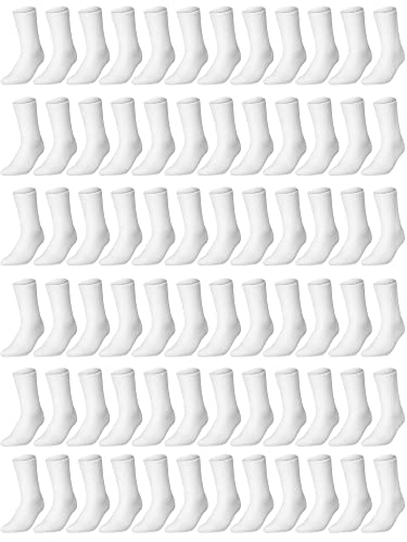 Tigeen 72 Pairs Solid Color Cotton Socks Bulk Pack for Men and Women - Adult Casual Set for Homeless