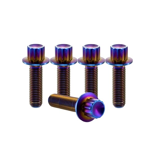 Image of Rison Titanium M7 Titanium Split Rim Bolts for 3pc /2pc Wheels (M7x24mm, Burnt Blue)