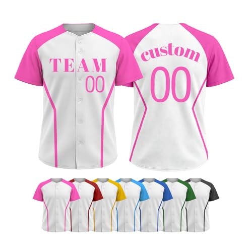 Camiseta personalizada de béisbol, impresión personalizada de nombre, número y logo, uniforme de equipo para hombres y mujeres miniatura 1
