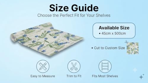 Image of Dribble (45cm X 500cm) Eva Shelf Liner Mat Roll, Non Slip Drawer & Cabinet Liner for Kitchen, Waterproof Oilproof Washable Fridge Mat, Anti Skid Multipurpose Mat (Floral Hormony Blue)