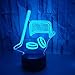 Luce notturna per bambini con bastone da hockey su ghiaccio, 3D, interruttore a sfioramento, luce notturna a LED, Luminaria de Mesa, USB, lampada da tavolo per la decorazione della casa, 7 colori