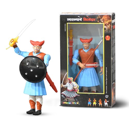 Image of Swarajyache Shiledar - The True Super Hero - 6 Inch Tall Action Figure with Accessories (Mawala - Old, Blue)