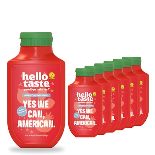 hellotaste American Dressing 300ml Vorratspaket - kalorienreduziert, ohne Zuckerzusatz & voller Geschmack | Für Gerichte, zum