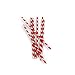 Kikkerland Biodegradable Paper Straws, Red and White Striped, Box of 144