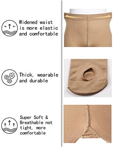 Dipug 3 Pairs Girls' Convertible Ballet Tights/Suntan Soft Transition Dance Tight Toddler Footless Pantyhose thumb #3