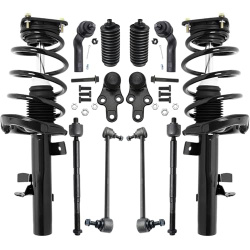 Image of Detroit Axle - Front Suspension Kit for Ford 2013-2018 Focus [S SE Titanium] Struts & Coil Spring Sway Bar Links Tie Rods Lower Ball Joints Boots Replacement Quick Install Ready Struts Shocks Assembly