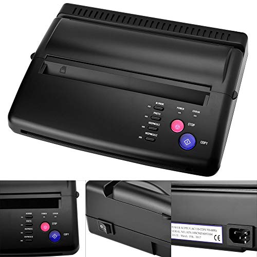 Carejoy Tattoo Transfer Machine,Pro Black Tattoo Printer Drawing Thermal Stencil Maker Copier For Tattoo Transfer,Thermal Stencil Paper Maker with Functional Buttons-US Shipping - Thumbnail 6