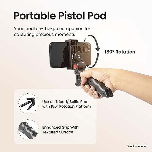 Image of Digitek (DTR-220) Lightweight & Portable Mini Tripod, Ideal for Smartphones, Action Camera, DSLR & Gopro for Comfortable & Longer Duration Shoot, with Smartphone Mount & Shutter Remote