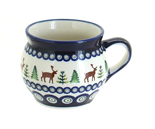 Taza Blue Rose Polish Pottery 16 oz Azul miniatura 1