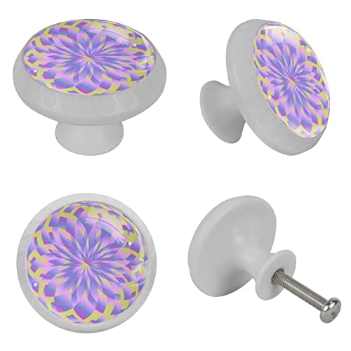 Boutons pour tiroirs de commode blancs ronds 4 pièces - 5