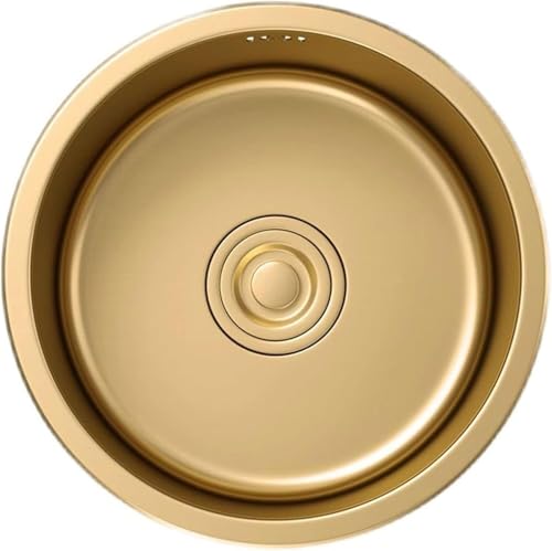 Évier de bar compact rond en acier inoxydable doré pour mini-camping-car - 2
