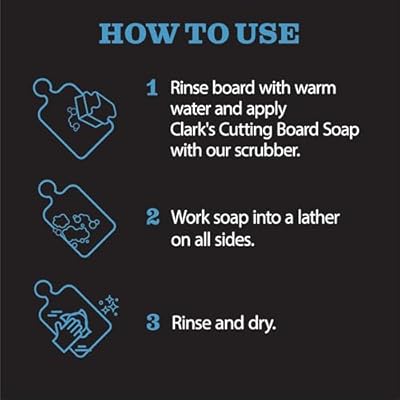 CLARK'S Cutting Board Refined Coconut Soap - Plant Based Food Safe Castile Soap For Countertops Butcher Blocks Bamboo And Utensils - Cleans And Restores Wood - Use Before Food Grade Mineral Oil