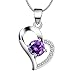 Produktbild Valentinstag Geschenke, Deesos Halskette beste Geschenk für Liebhaber Geburtstag Herz Diamant Anhänger Halskette zum Valentinstag oder Muttertag, lila
