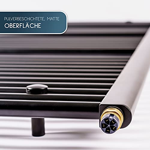 anapont Elektrische badkamerradiator - zwart - met timerfunctie - handdoekradiator - badkamerverwarming elektrisch… - Image 3