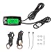 Srum Termómetro Digital LCD, Medidor de Temperatura del Motor de Doble Canal con Retroiluminación Verde, Tacómetro Digital Resistente Al Agua para Motocicleta, Barco, ATV, Tractor de Césped