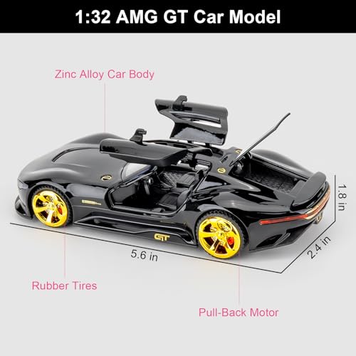 Auto a escala 1:32 AMG GT Vision con luces y sonido miniatura 2