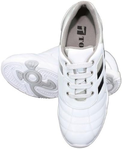 TOTO - W0821-2.6 Inches Taller - Size 8 US - Height Increasing Elevator Shoes (White, Black, and Silver Leather Lace Up Sneakers) - Women | Image 3