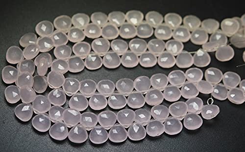 Quartz rose facetté cœur 8mm idéal pour un atelier de création de bijoux romantiques