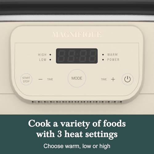MAGNIFIQUE 6 Quart Programmable Slow Cooker Removable Healthy Nonstick Pot - Small Kitchen Appliance for Family Dinners - Serves 6+ People - Heat Settings: Keep Warm Oatmeal - Thumbnail 3